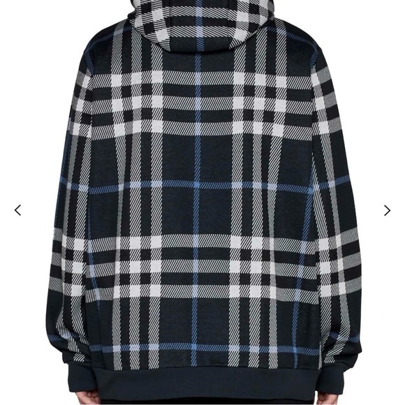 Burberry Check Cotton Hoodie in Blue and White. - Picture 6 of 10